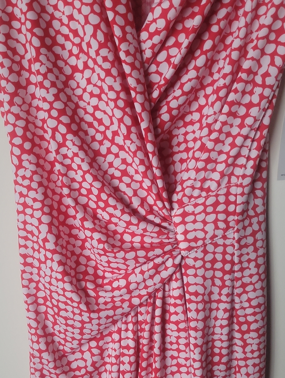 NWT Karen Kane Red Faux Wrap Dress Work Office Modest Cocktail Stretch Floral XS - Picture 5 of 12
